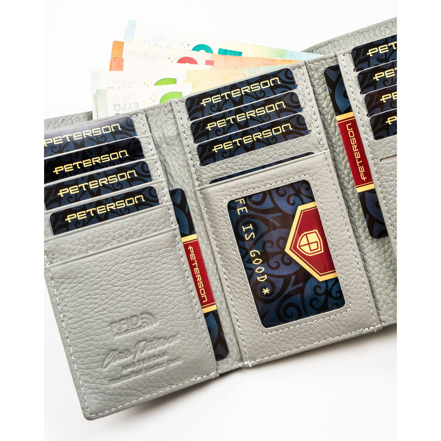 Leather+leatherette wallet RFID PETERSON PTN PX23-1-NPK