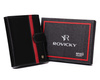 Leather men wallet N4L-RVTP-2985 Black-Red