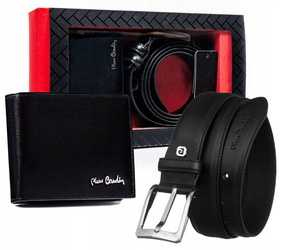 Leather's wallet and leather belt set PIERRE CARDIN ZM-PC