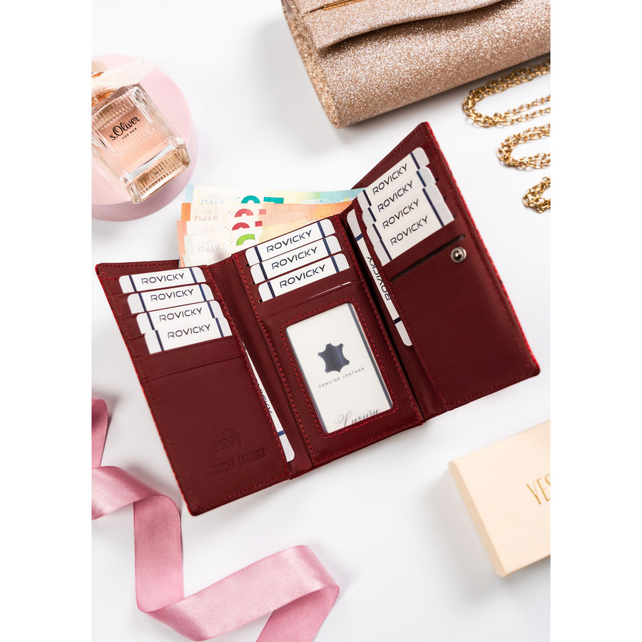 Leather wallet 4U CAVALDI PX23-DNH-BL-RED
