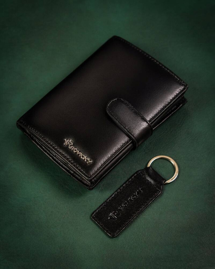 Leather wallet & key ring set ROVICKY  R-SET-M-N4L-KCS