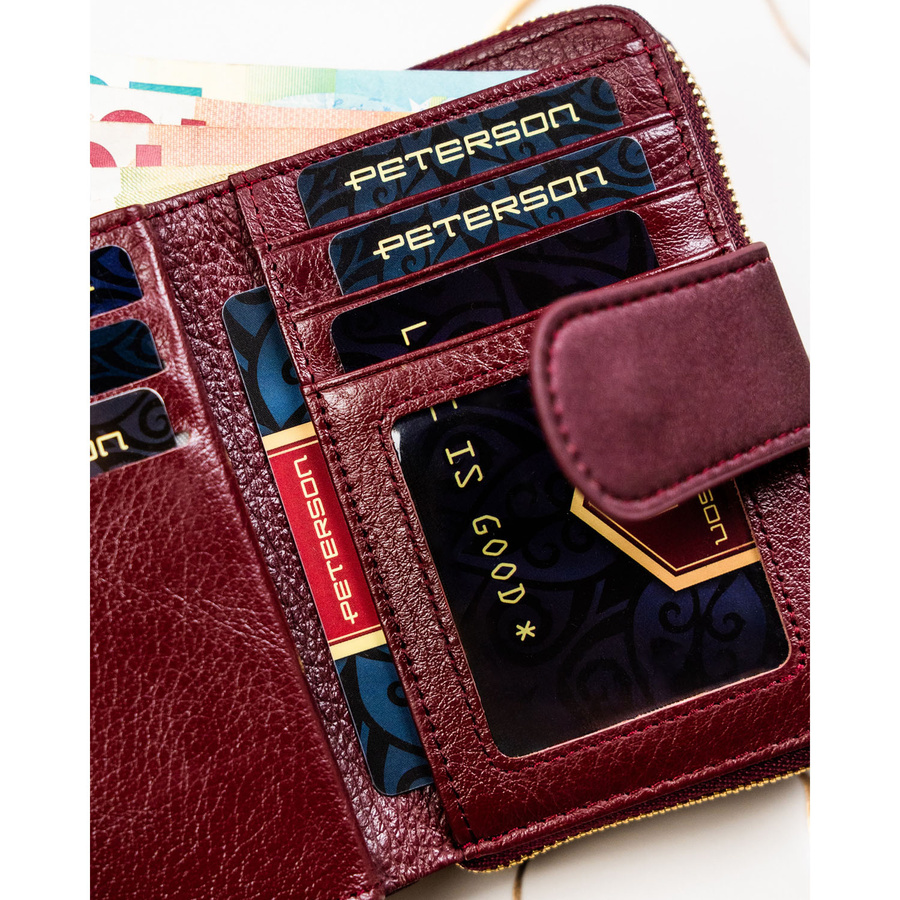 Leather and leatherette wallet RFID PETERSON PTN PS115-HNL