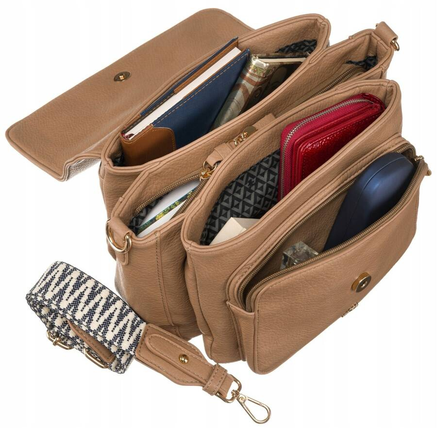 Stylowa listonoszka damska ze skóry ekologicznej - LuluCastagnette