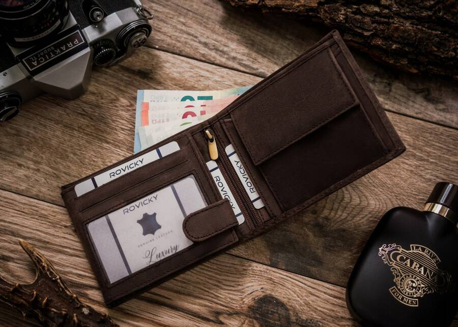 Leather wallet RFID ALWAYS WILD N992-CHM-FISH