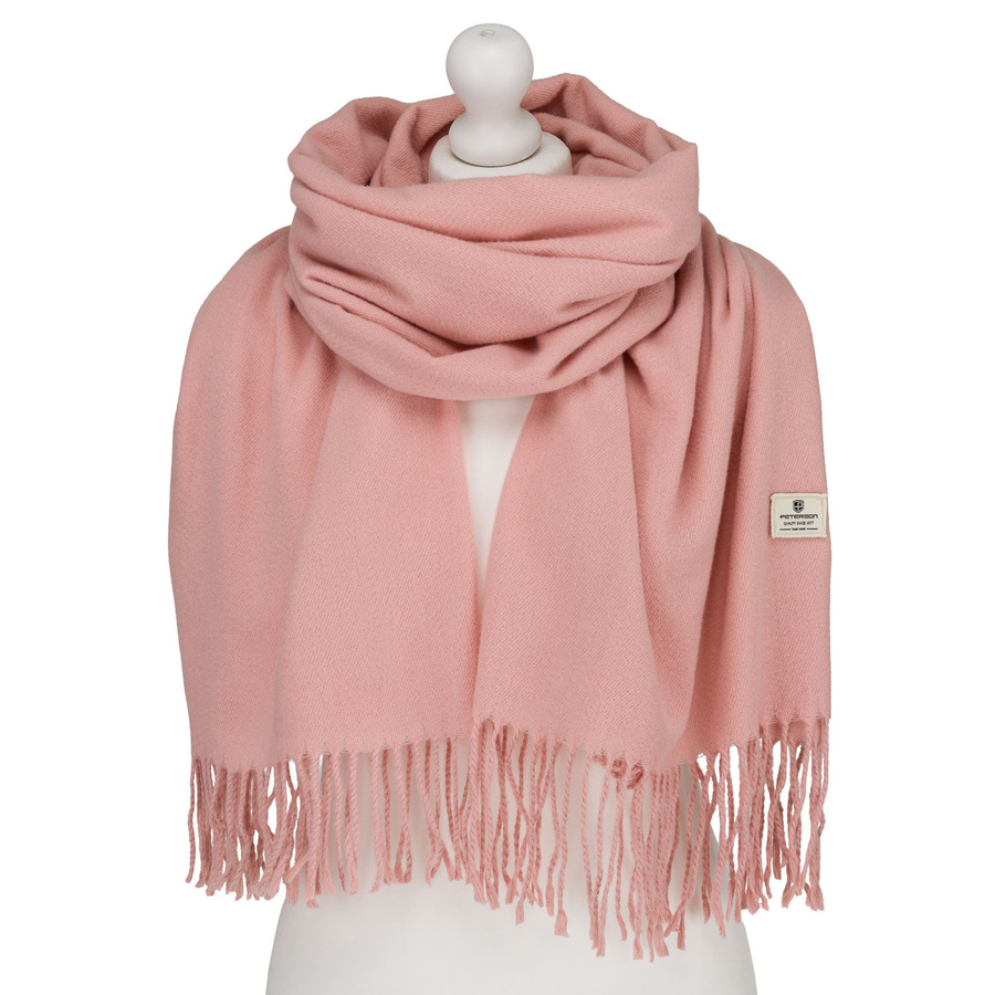 Veľký dámsky ružový šál so strapcami