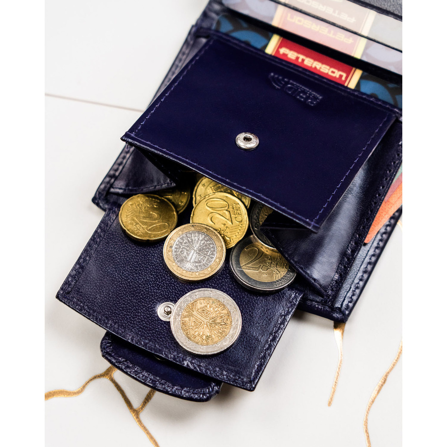 Leather wallet RFID PETERSON PTN RD-314-NGV-M