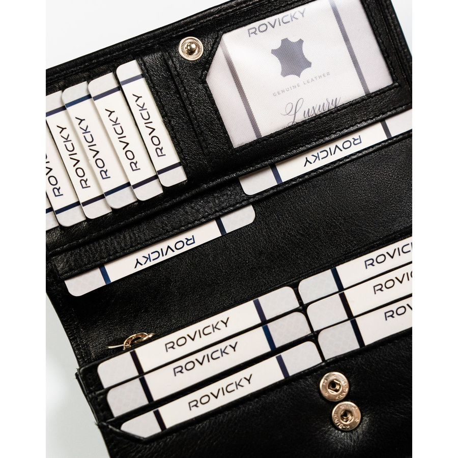 Leather wallet RFID ROVICKY R-D1521-NCD-BL