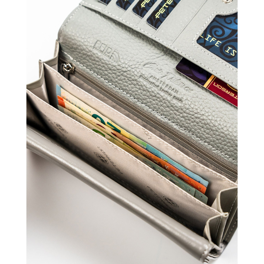 Leather+leatherette wallet RFID PETERSON PTN PX22-1-NPK