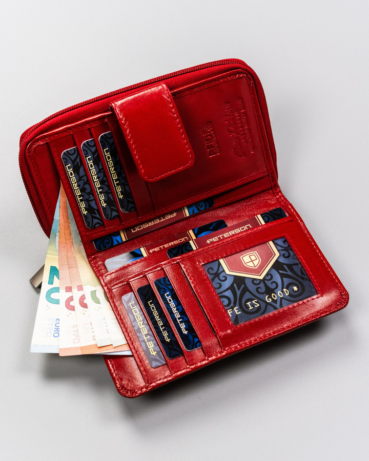 Leather wallet RFID PETERSON PTN RD-48-GCL