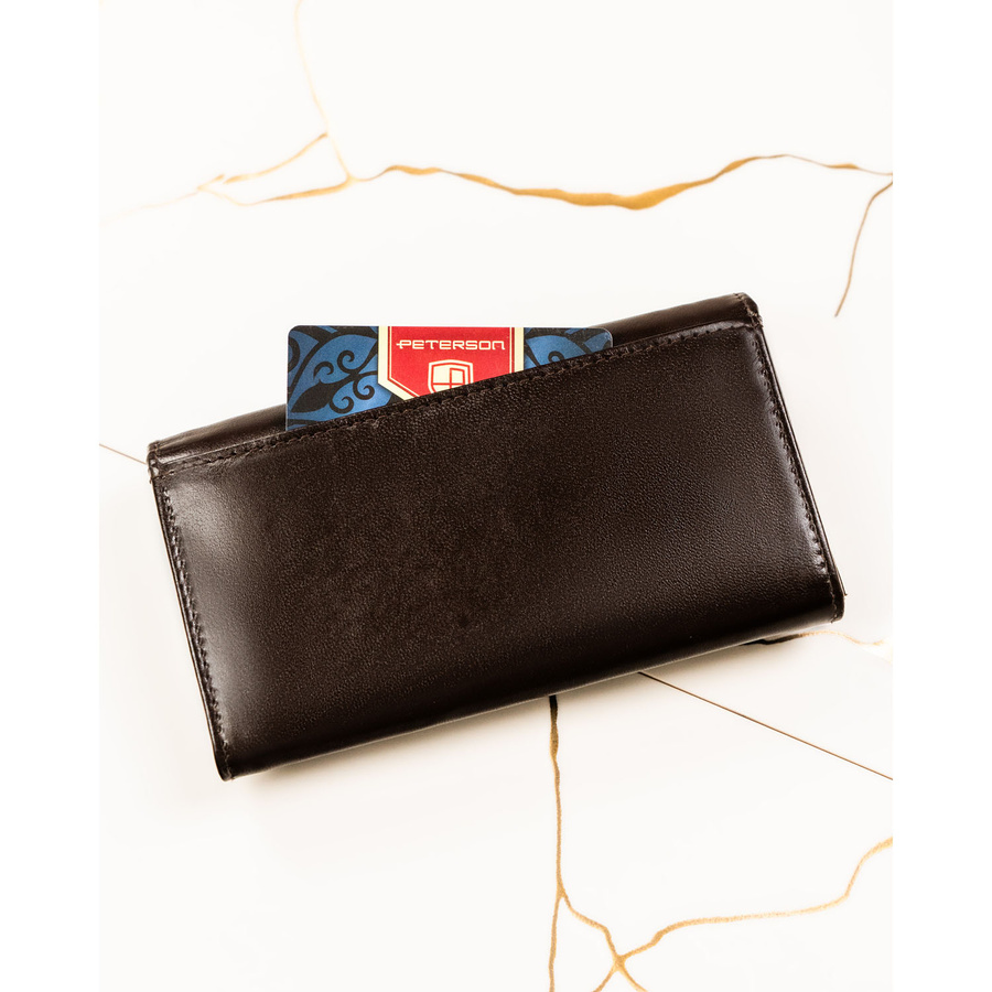 Leather wallet RFID PETERSON PTN RD-08-NGV