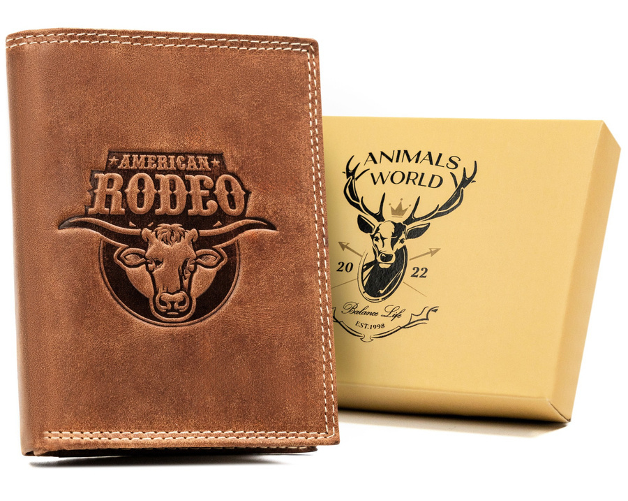 Leather wallet RFID ALWAYS WILD N4-CHM-ROD