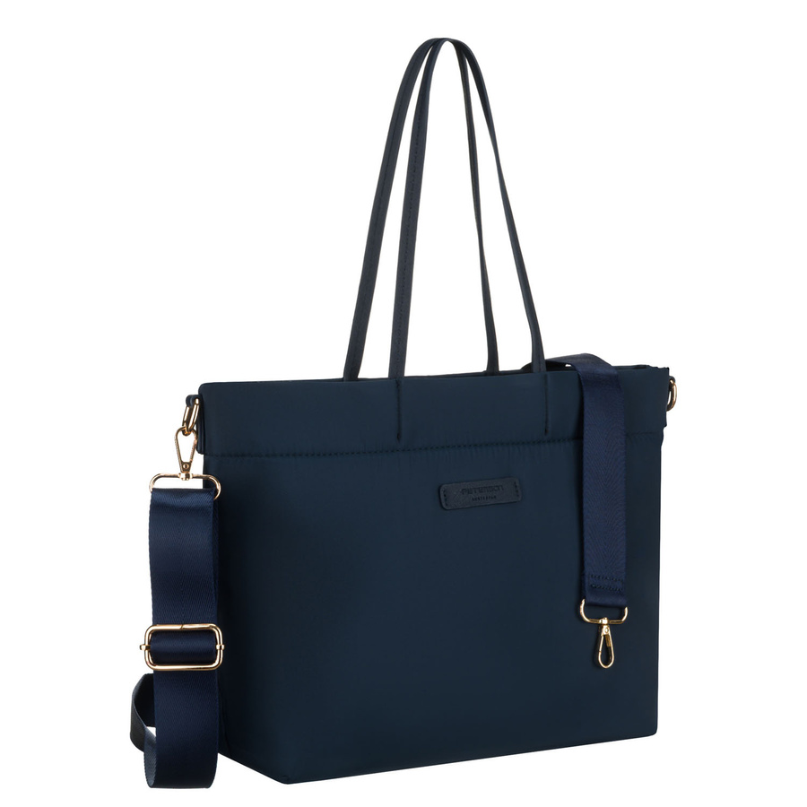 Dámska tmavomodrá shopper kabelka z polyesteru – ľahká, elegantná a priestranná