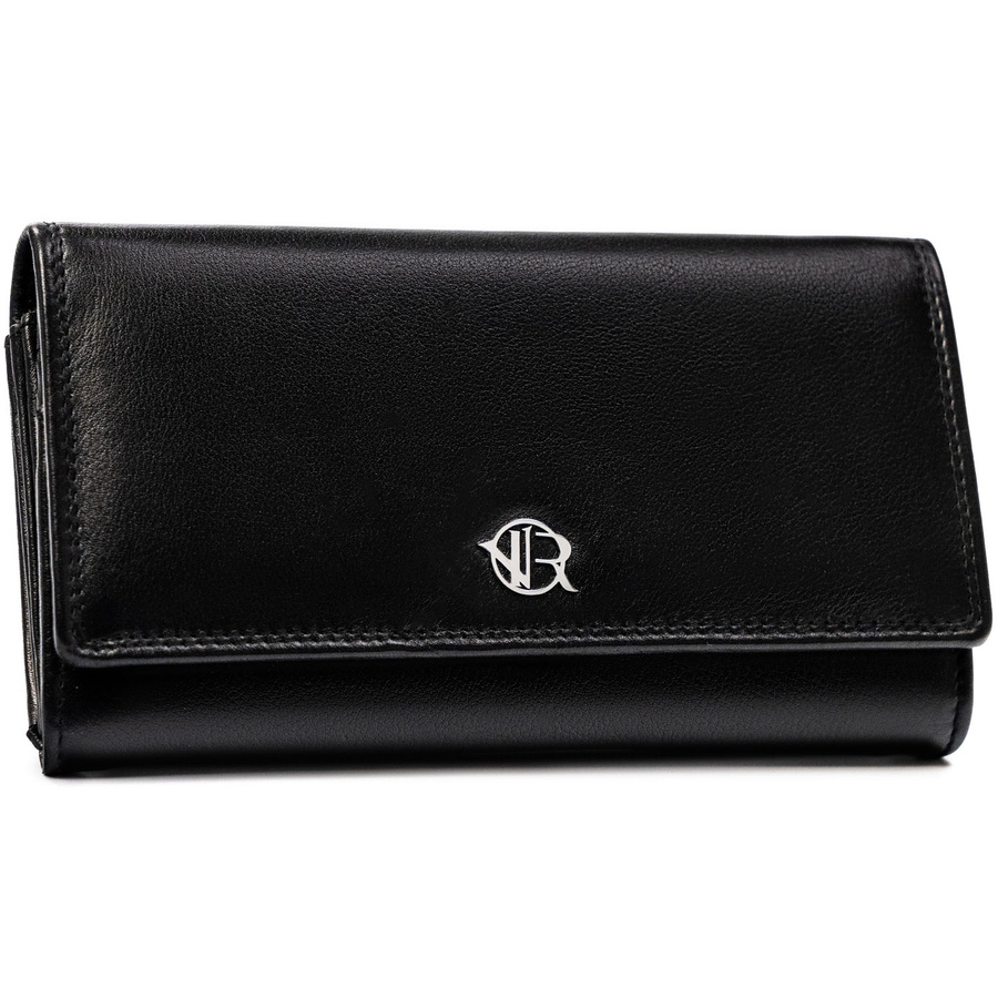 Čierna kožená dámska peňaženka vhodná aj na technický preukaz – Rovicky