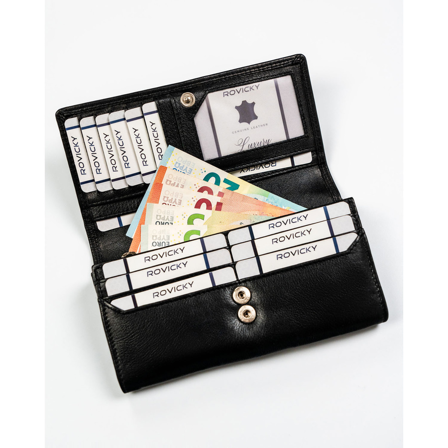 Leather wallet RFID ROVICKY R-D1521-NCD-BL