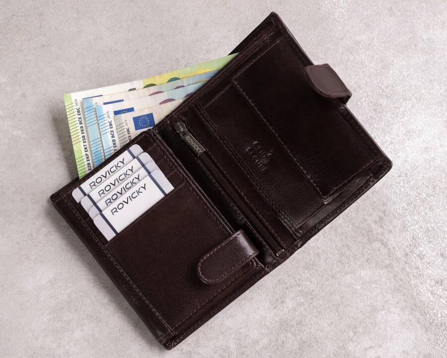 Leather men wallet RFID ROVICKY PC-101L-BAR