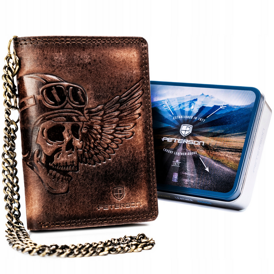 Leather wallet RFID PETERSON PTN N4C-VIN-S