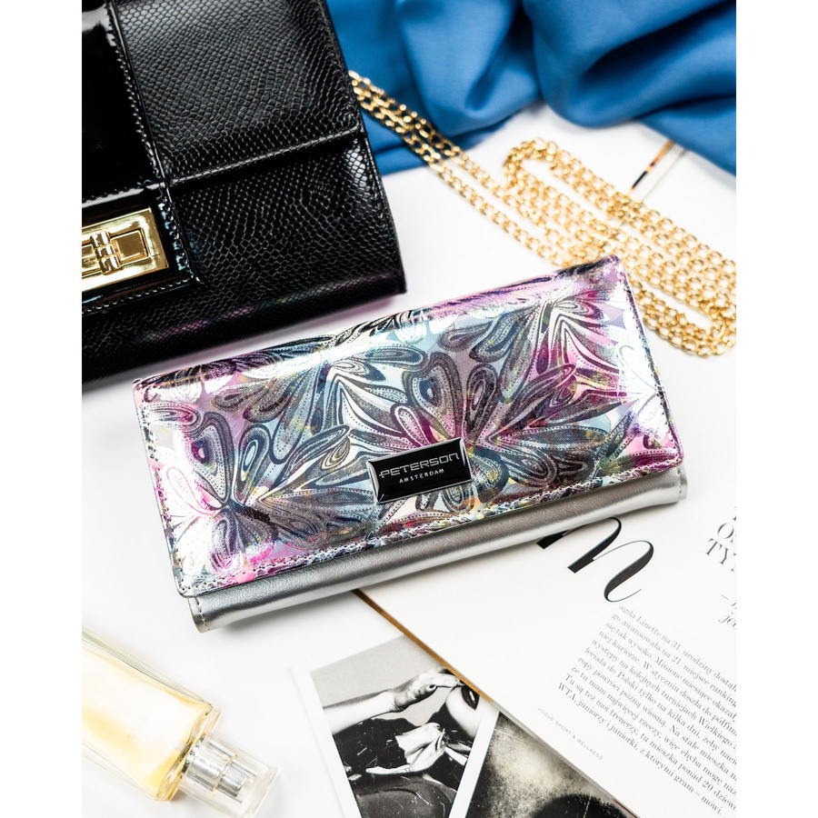 Leather+leatherette wallet RFID PETERSON PTN PX22-1-NPK