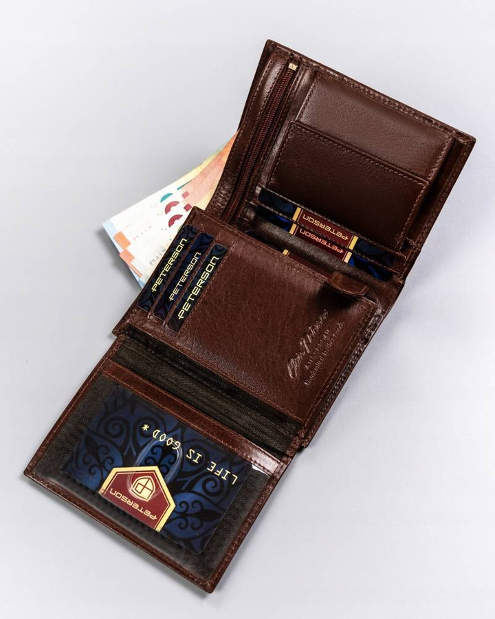 Leather wallet RFID PETERSON PTN 22308-VT