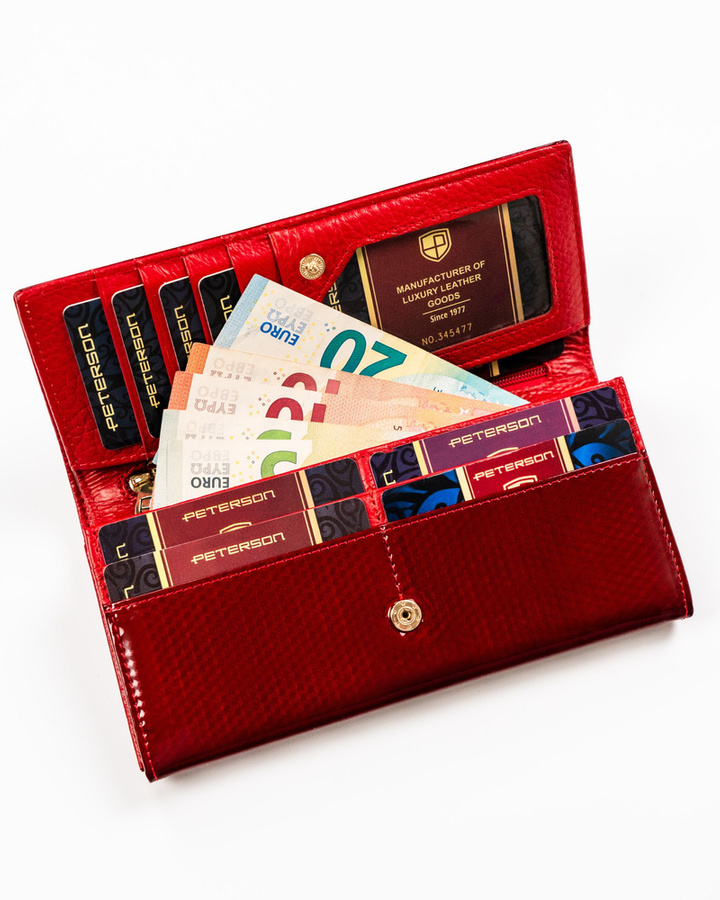 Leather wallet RFID PETERSON PTN 421028-SBR