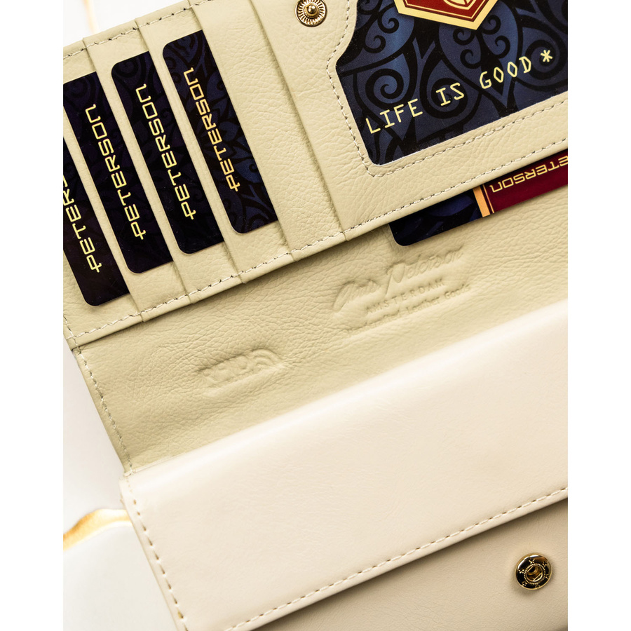 Leather and leatherette wallet RFID PETERSON PTN PX22-PF2