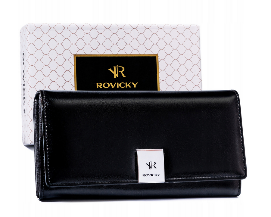 Leatherette+leather wallet RFID ROVICKY RPX-27A-4