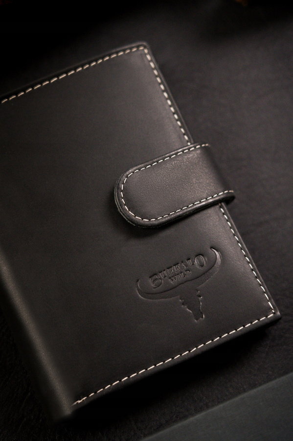 Leather wallet RFID BUFFALO WILD MR-04L-BAW-BL
