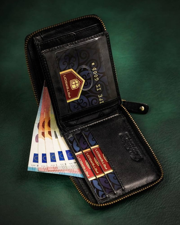 Leather wallet RFID PETERSON PTN 1564-CA