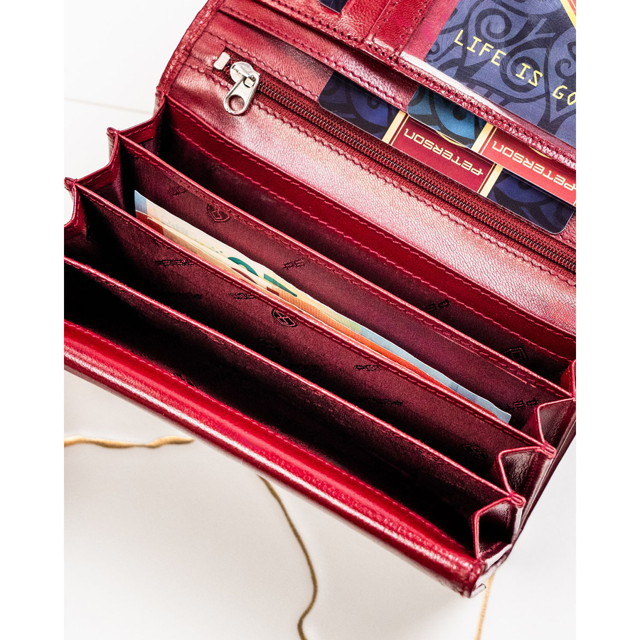 Leather wallet RFID PETERSON PTN RD-08-NGV