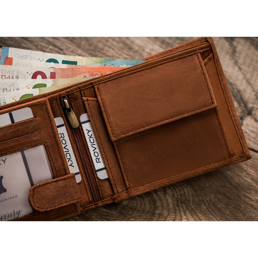 Leather wallet RFID ALWAYS WILD N992-CHM-HORSE-BL CO