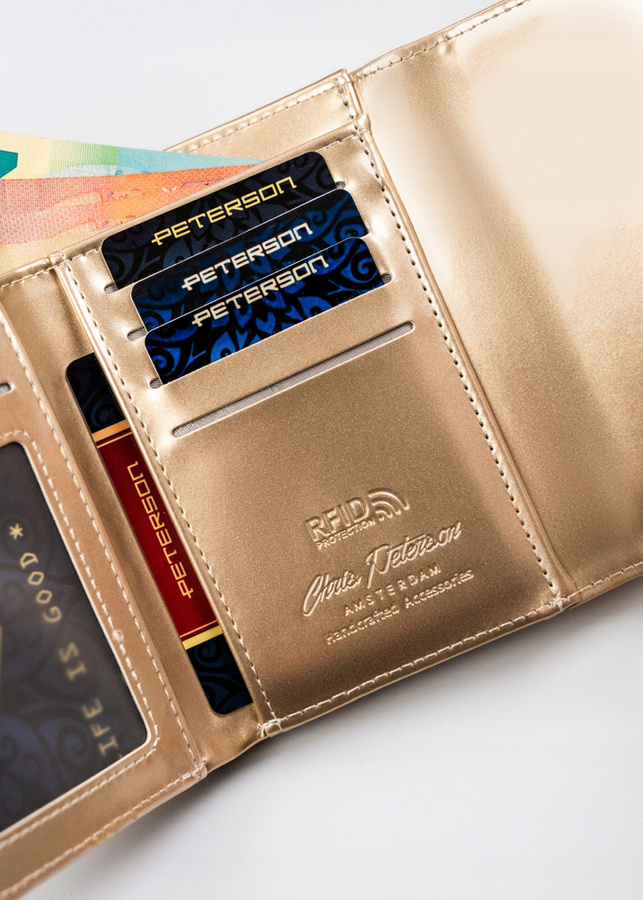 Leatherette wallet RFID PETERSON PTN 013-LAK