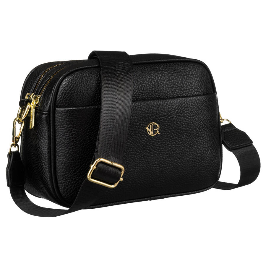 Klasická čierna dámska messenger taška s dlhým popruhom - Rovicky
