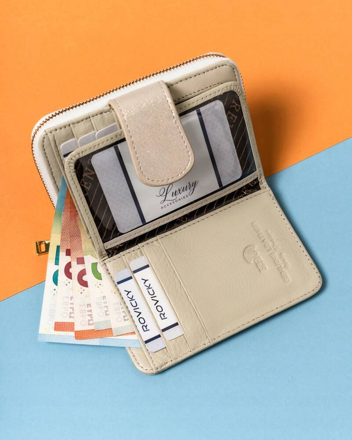 Leather wallet RFID LORENTI 76115-BRS