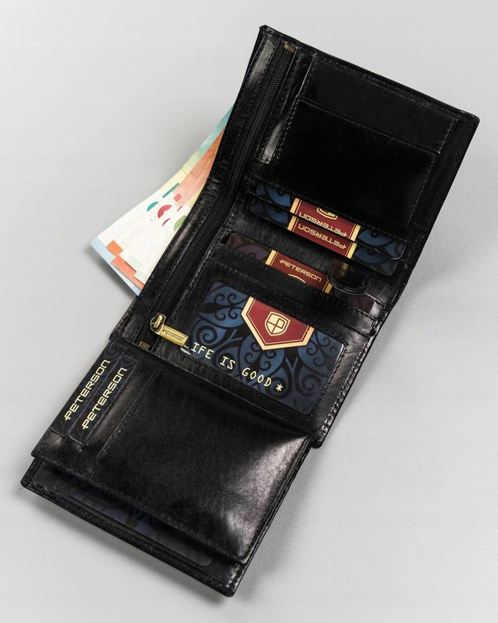 Leather wallet RFID PETERSON PTN 22308-VT-T