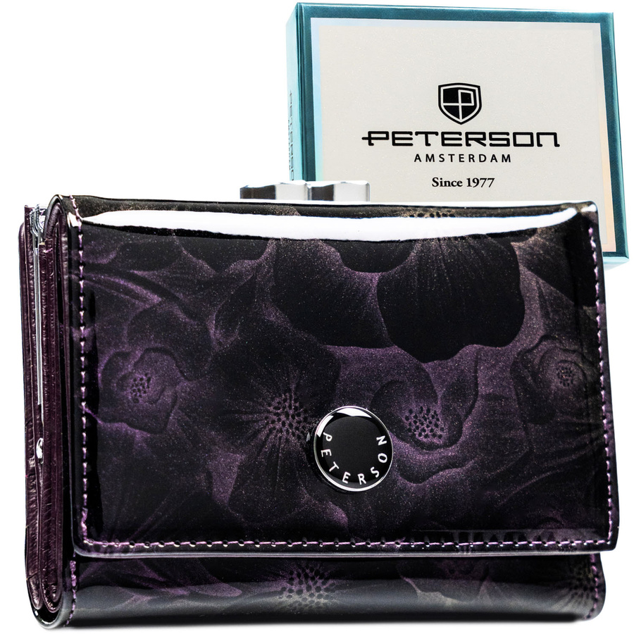 Leather and leatherette wallet RFID PETERSON PTN PS15-09-FDS