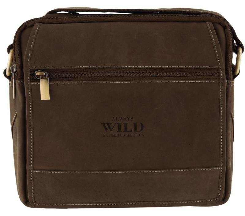 Leather messenger bag ALWAYS WILD 251L-MH