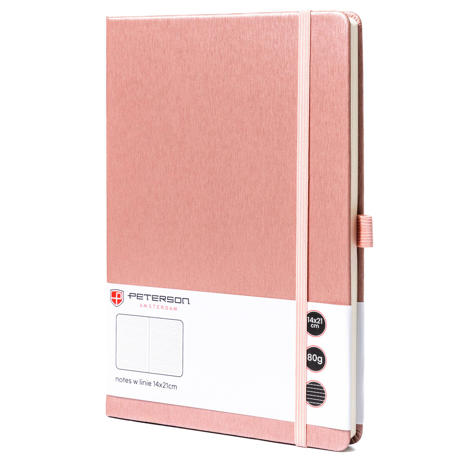 Ružový zápisník A5 s linajkami a tvrdou väzbou
