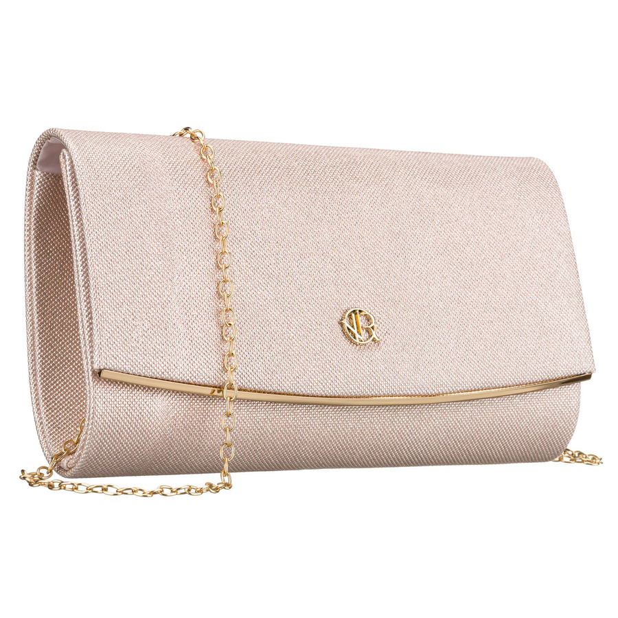 Dámska béžová trblietavá listová kabelka ROVICKY