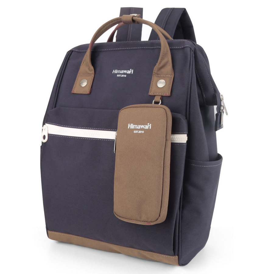 Fialovo-hnedý mestský ruksak s bezpečnostným zipsom