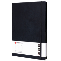 Czarny notes w twardej oprawie formacie B5 zadrukowany w kropki - Peterson