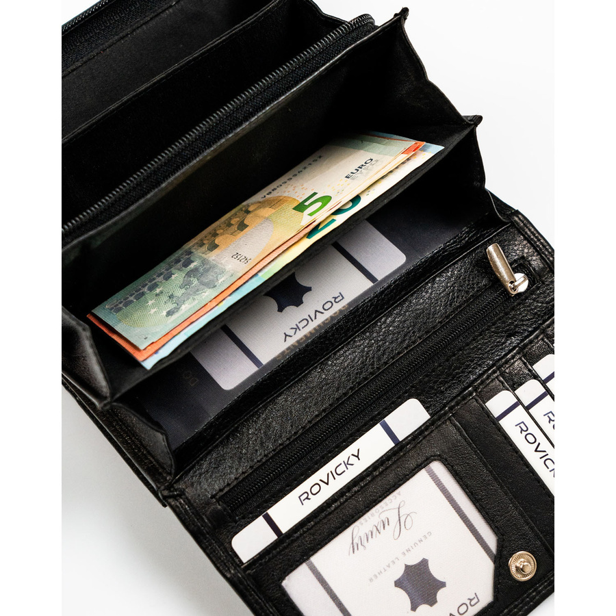 Leather wallet RFID ROVICKY R-D1520-NCD-BL