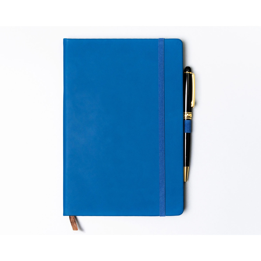 Niebieski notes w twardej oprawie zadrukowany w kropki - Peterson