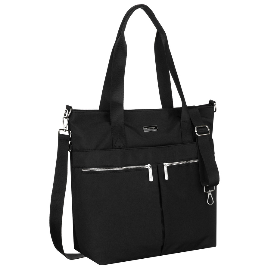 Dámska čierna shopper taška s jednou komorou a zapínaním na zips