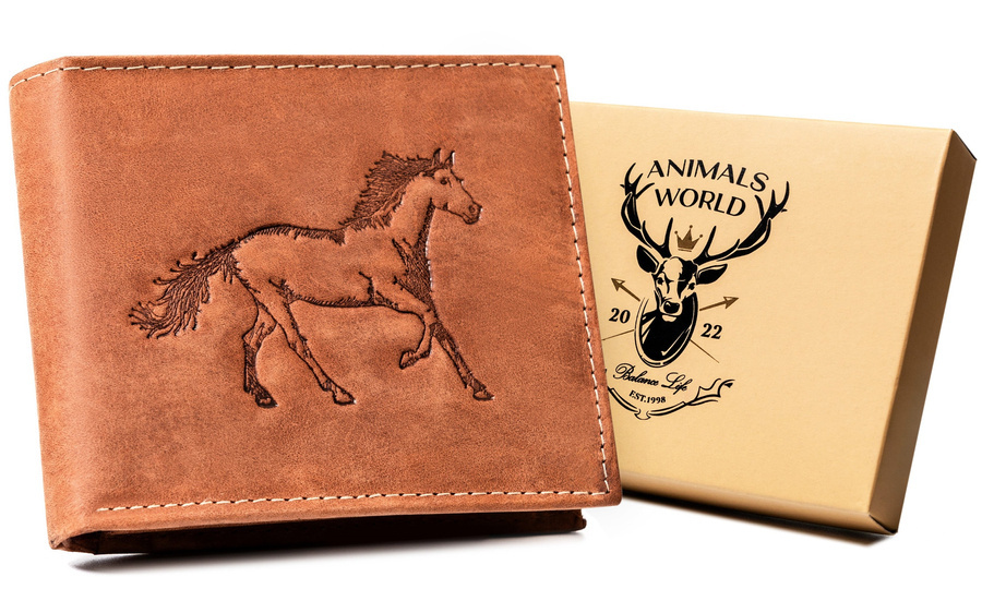 Leather wallet RFID ALWAYS WILD N992-CHM HORSE