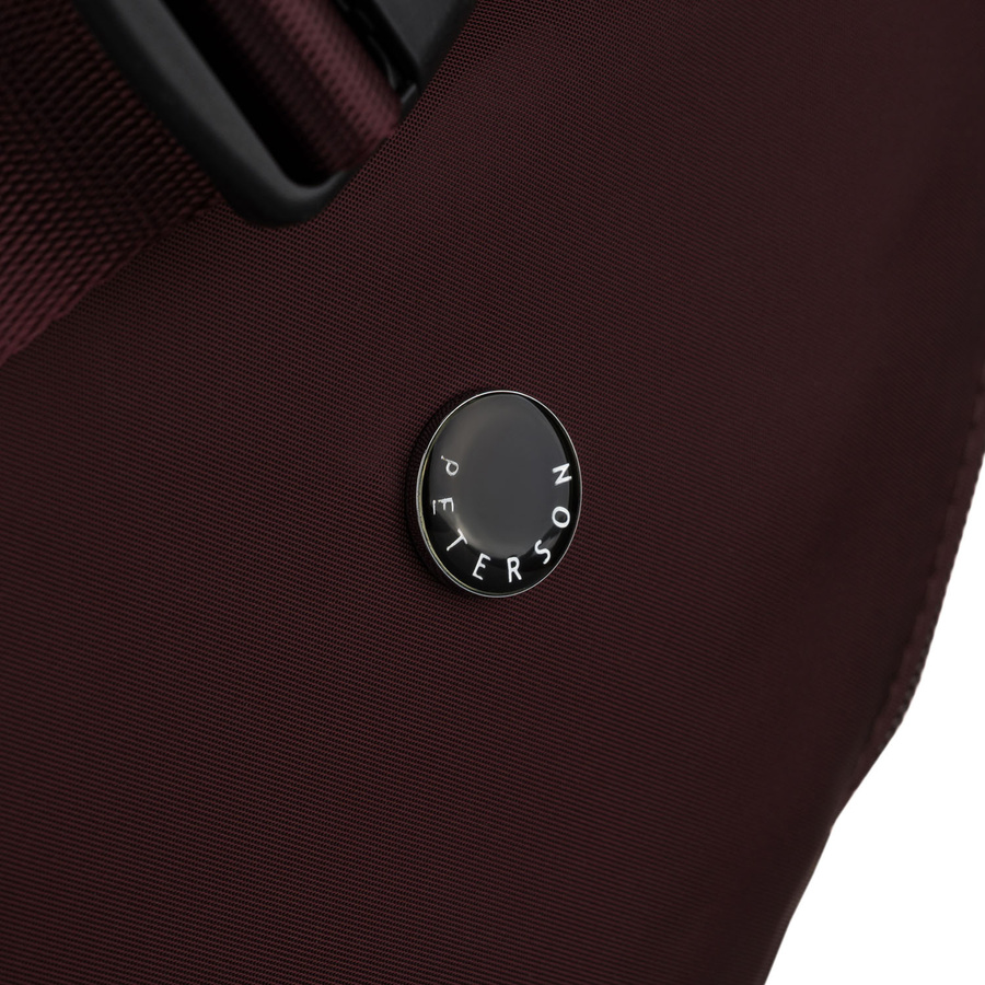 Bordowa torebka damska z poliestru zamykana suwakiem - Peterson
