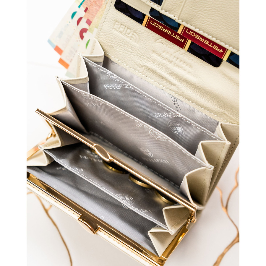 Leather and leatherette wallet RFID PETERSON PTN PX30-PF2