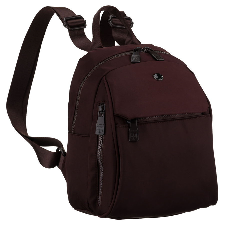 Dámsky bordový mestský ruksak z polyesteru, jednokomorový