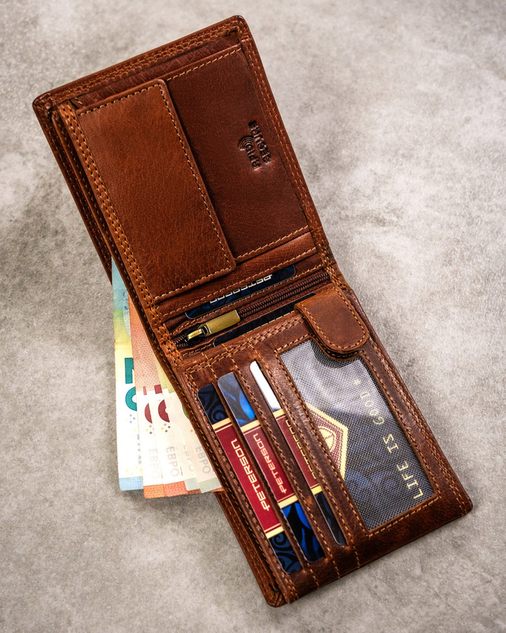 Leather wallet RFID PETERSON PTN N992-EBS