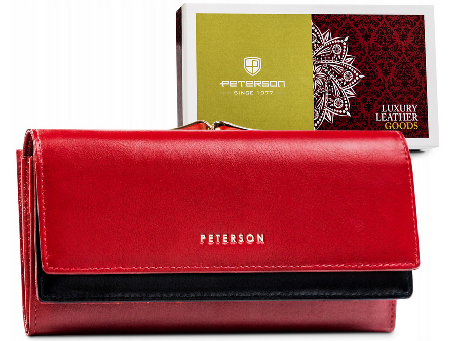 Leather wallet RFID PETERSON PTN 421028-SGN