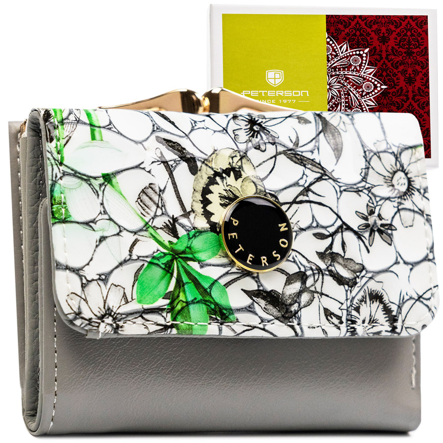 Leather wallet RFID PETERSON PTN PH32-LFL-7285 GR
