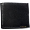 Poziomy, czarny portfel męski ze skóry naturalnej bez zapięcia zewnętrznego - Ronaldo